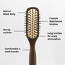 WALNUT RECTANGULAR HAIR BRUSH