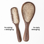 WALNUT RECTANGULAR HAIR BRUSH