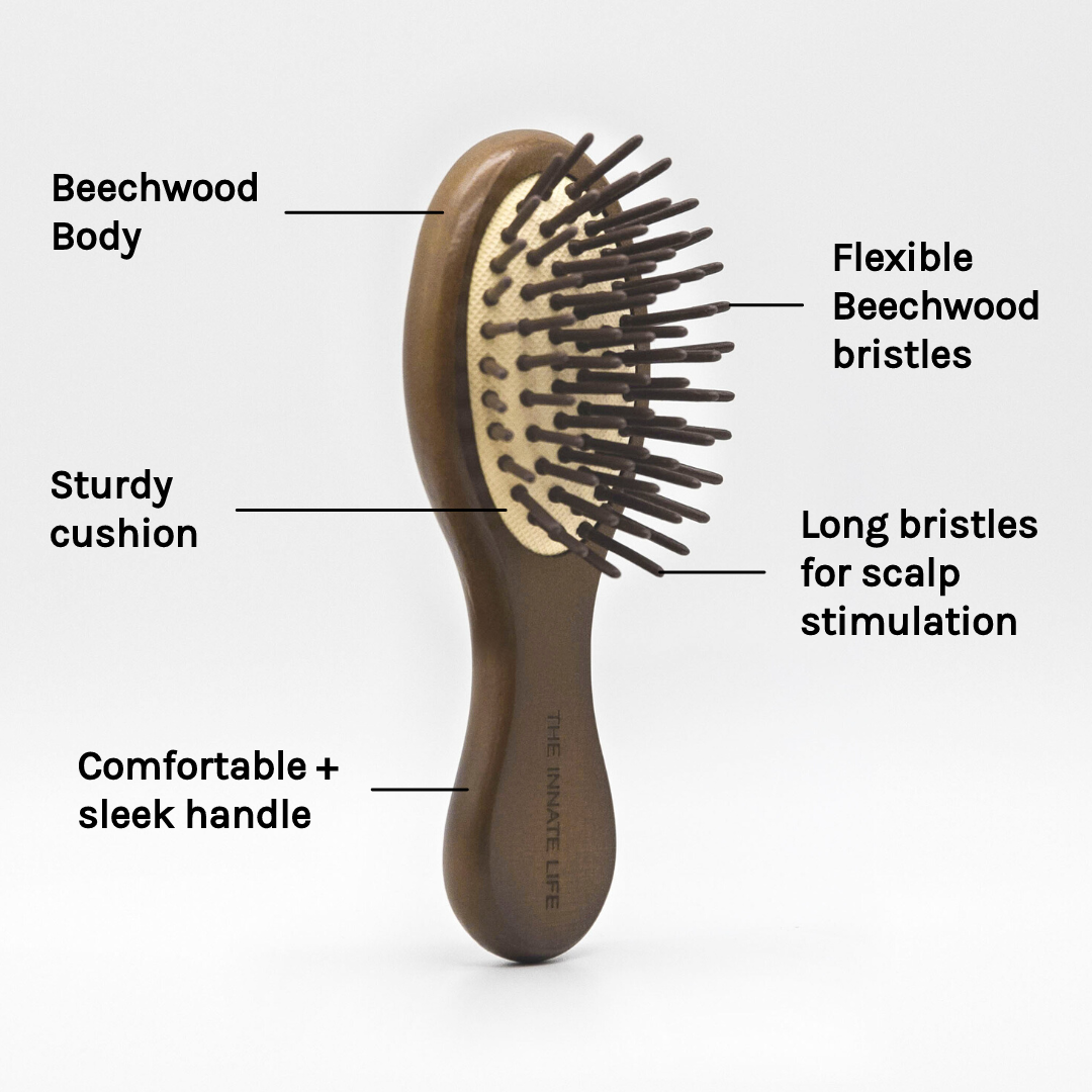 Boar Bristle Hair Brush with Beechwood Handle